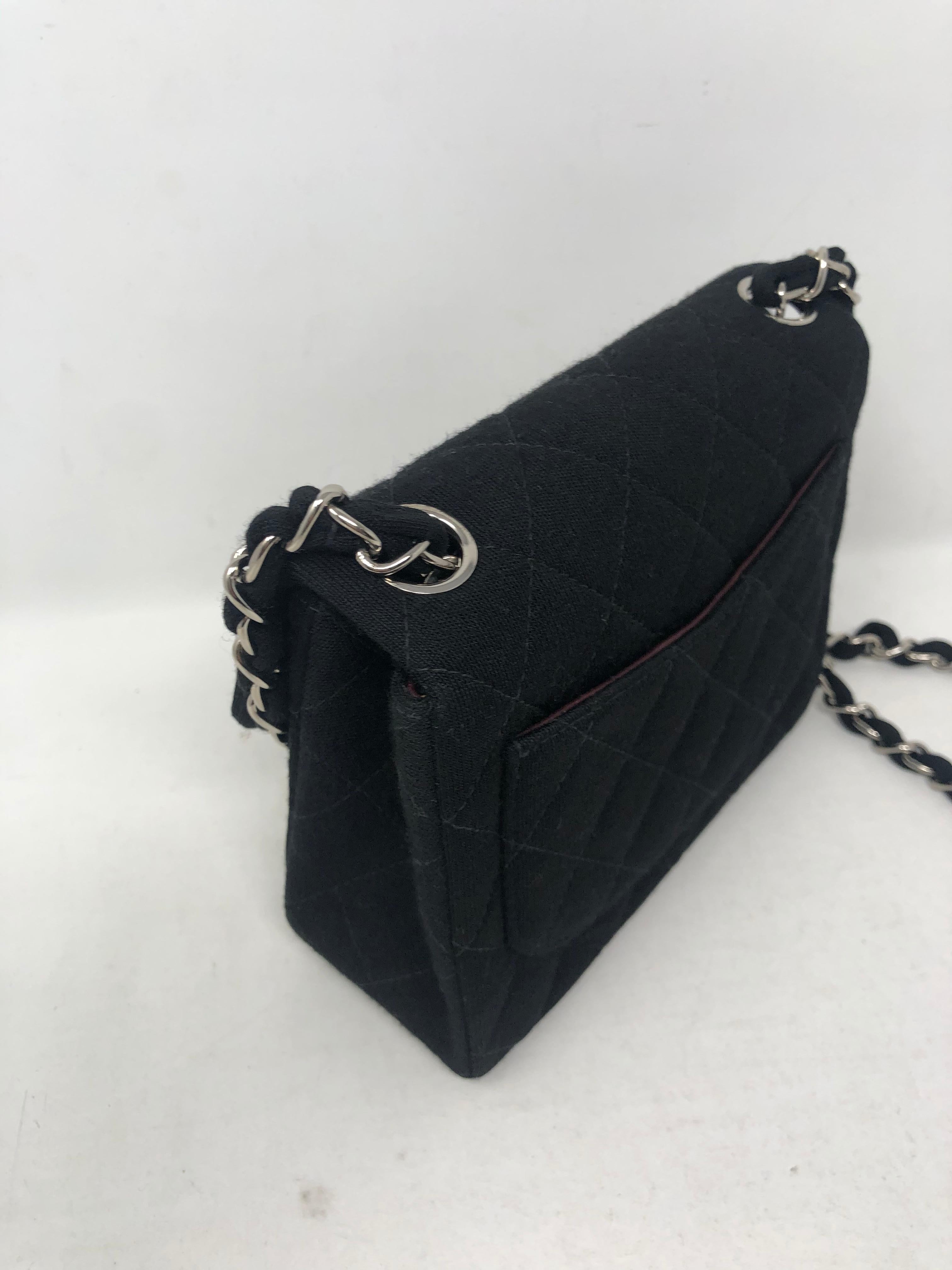 Chanel Black Jersey Cotton Mini Bag  In Excellent Condition In Athens, GA