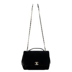 Chanel Chanel Schwarz Wildleder Diamant gesteppte Jumbo Business Affinity Umhängetasche