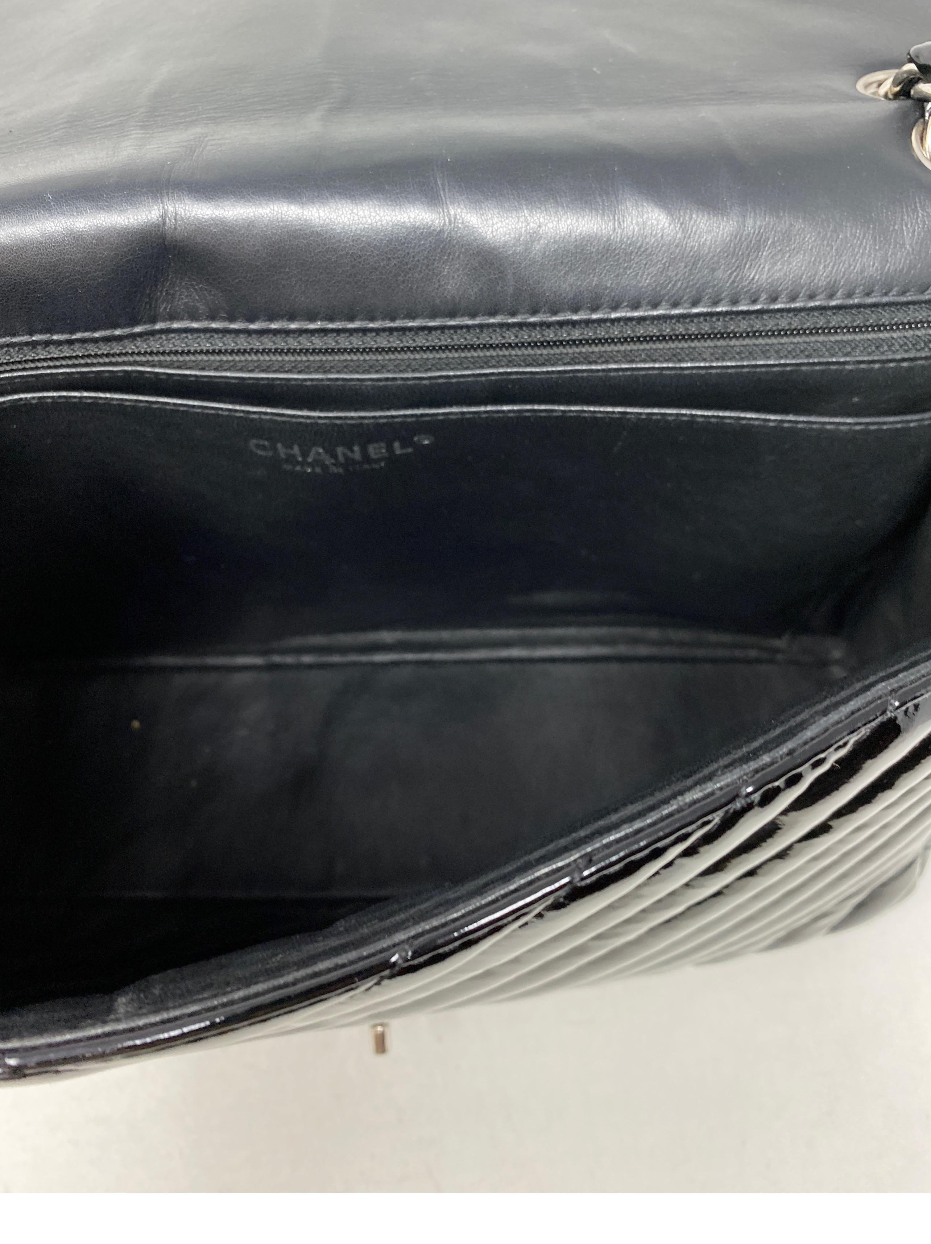 Chanel Black Jumbo Patent Leather Bag 14