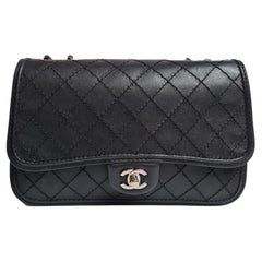 Chanel Black Jumbo Quilted Accordion Flap Bag