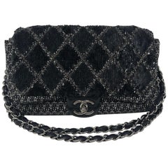 Chanel Black Jumbo Tweed Bag