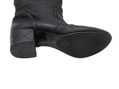 Chanel Black Knee-High Leather Boots