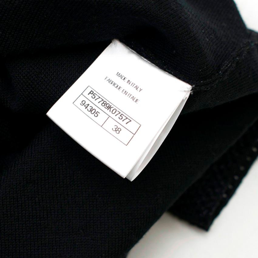 Chanel Black Knit Crochet Trim Dress US 6 For Sale 2