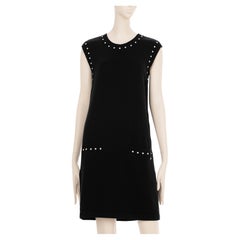 Chanel Black Knit Dress With Faux Pearl Details 40 FR
