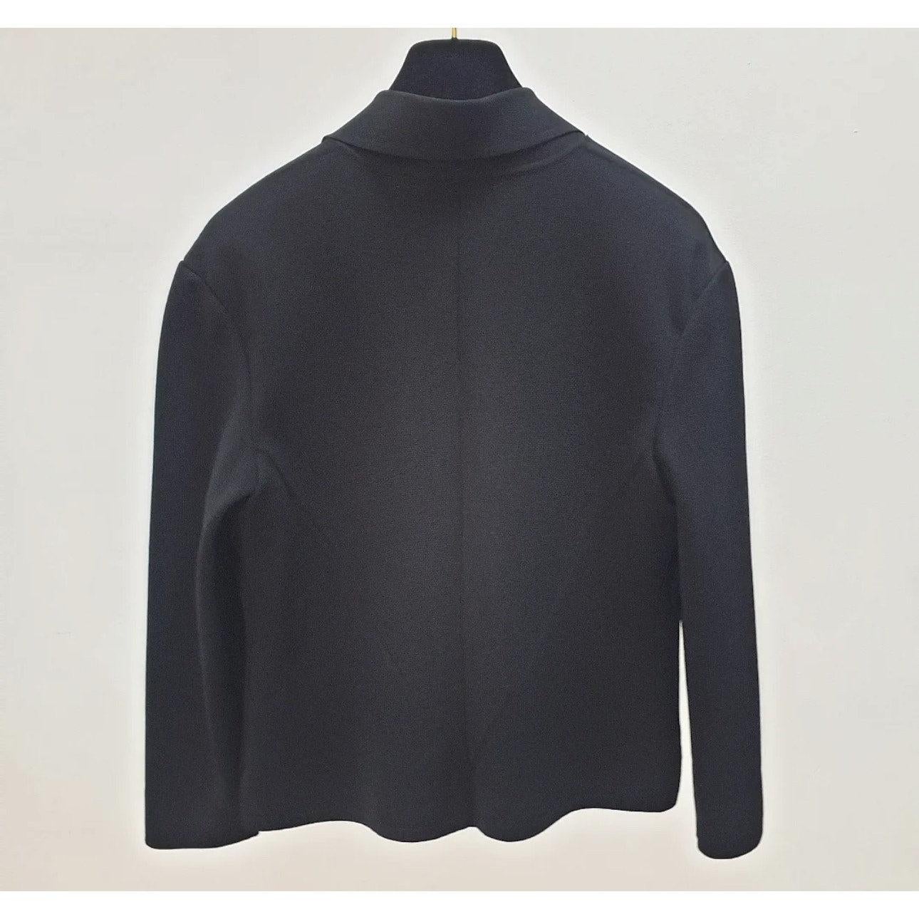 Nero Giacca Chanel in maglia nera taglia 38 in vendita
