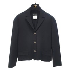 Giacca Chanel in maglia nera taglia 38