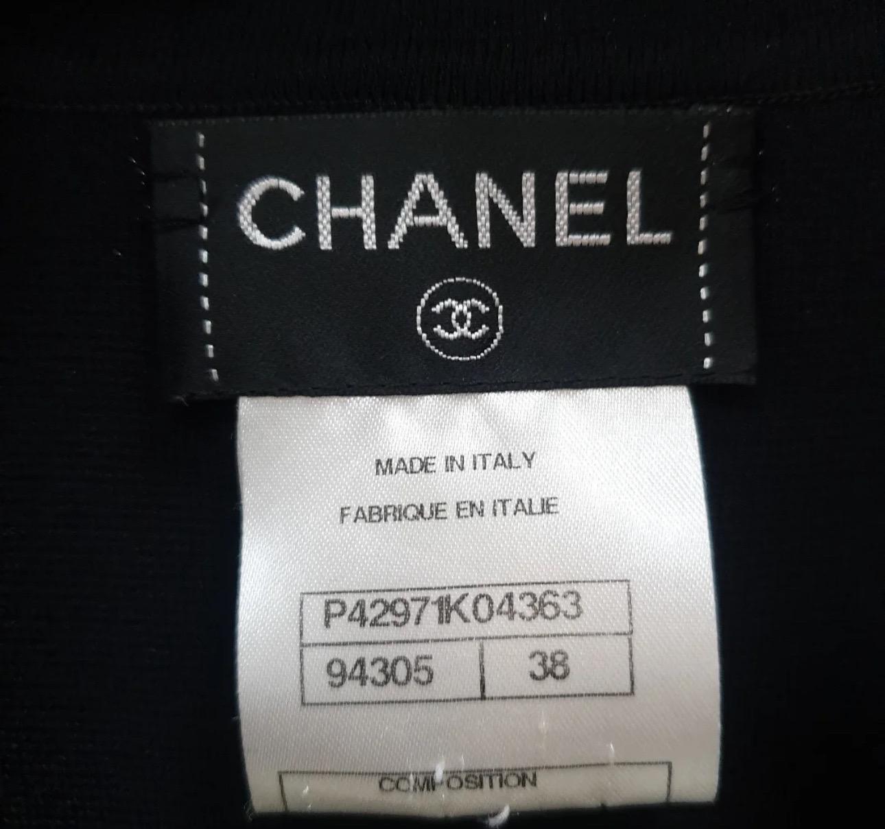 Chanel Veste en maille noire Sz.38 en vente 1