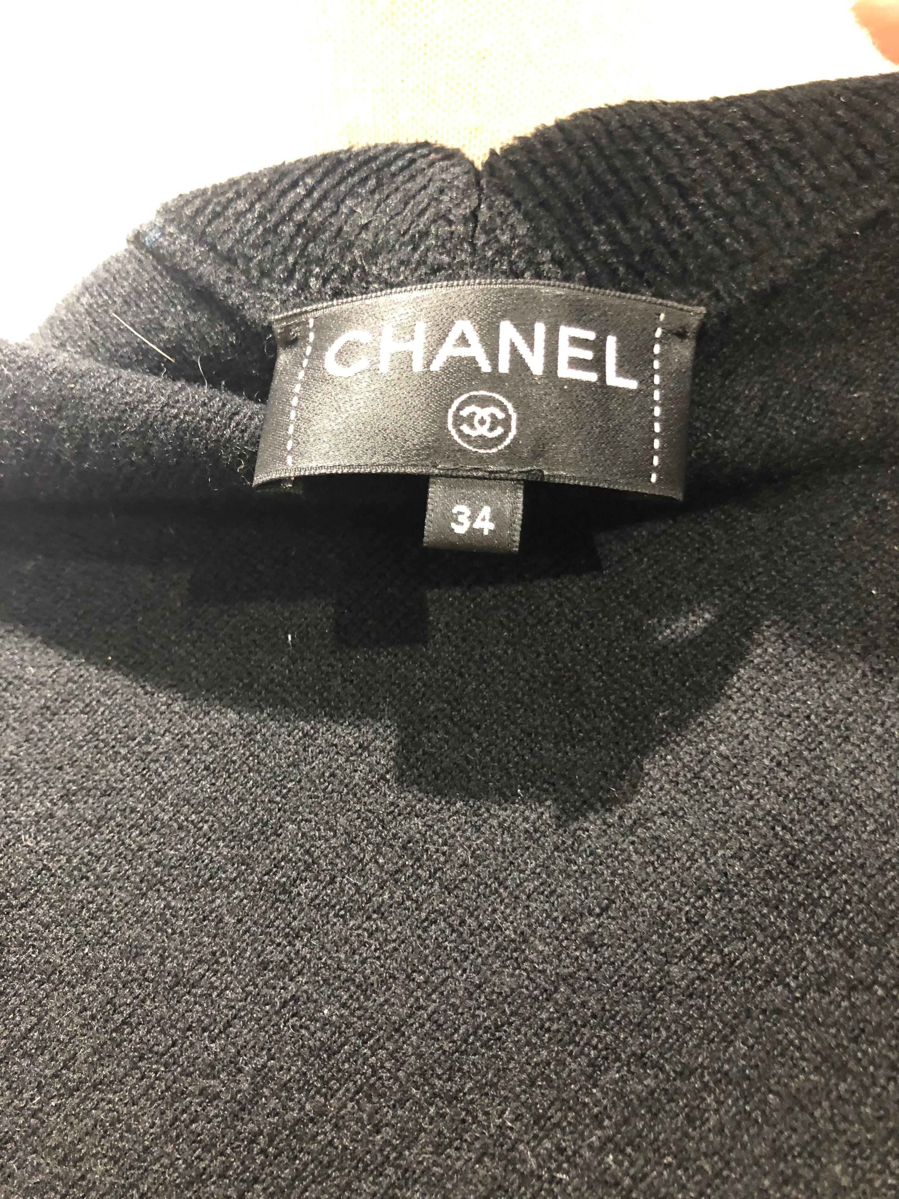 Chanel Black Knit Mini Dress Size 34 French 1