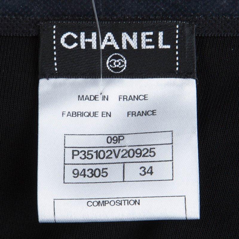Women's Chanel Black Knit Pearl Embellished Strapless Dress S