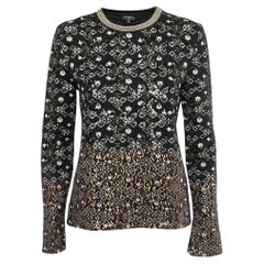 Chanel Black Knit Sequin Embroidered Jumper M