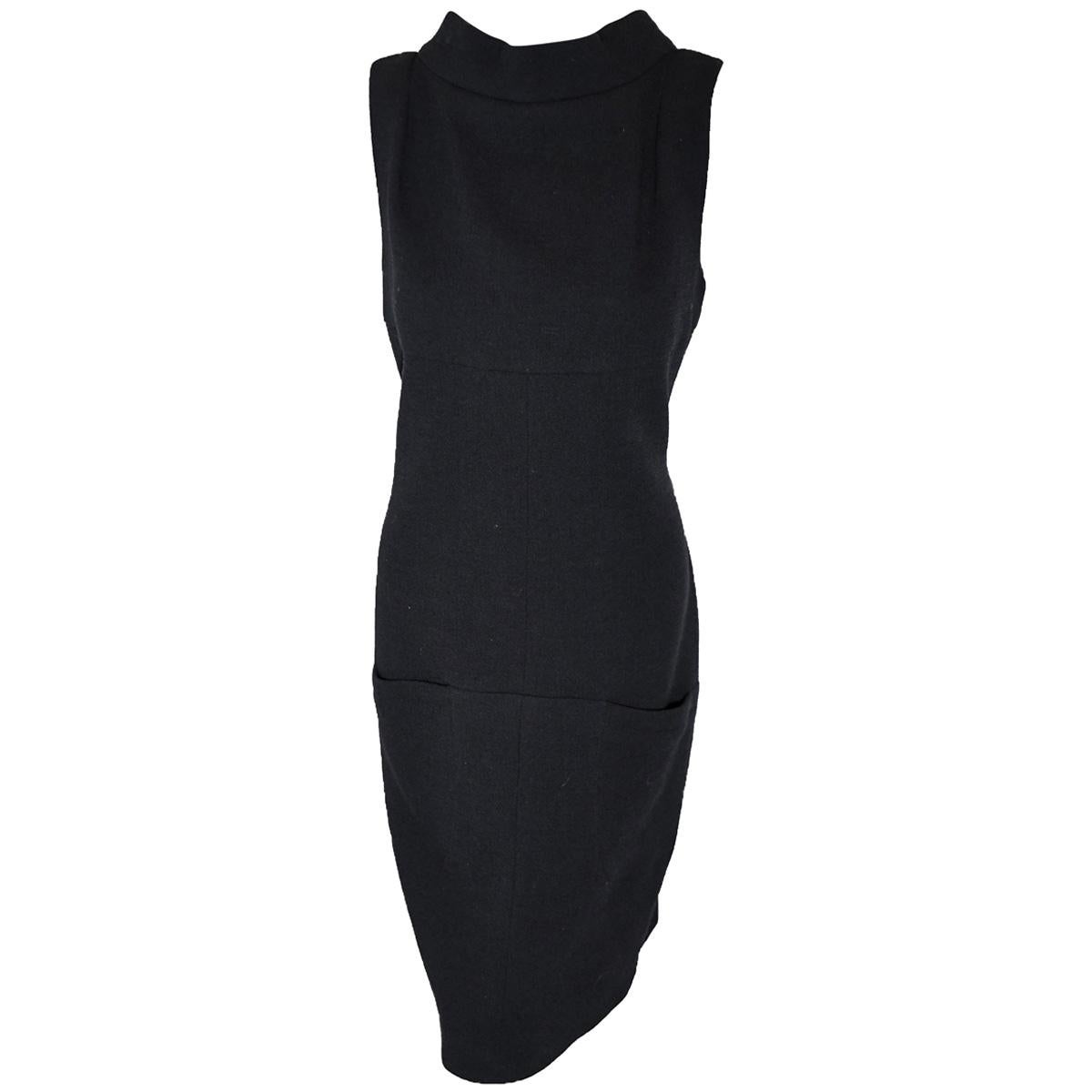 Chanel Black Knit Sleeveless Little Black Dress  For Sale