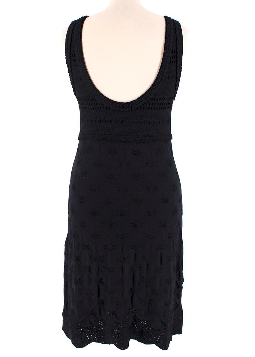 Chanel Black Knit Textured CC Scoop Neck Mini Dress - Size US 4 For ...