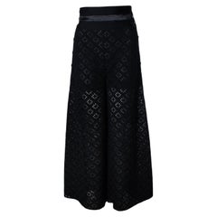 Chanel, black knit wide leg pants