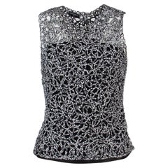 Chanel Black Knitted Bustier Top - Size FR36