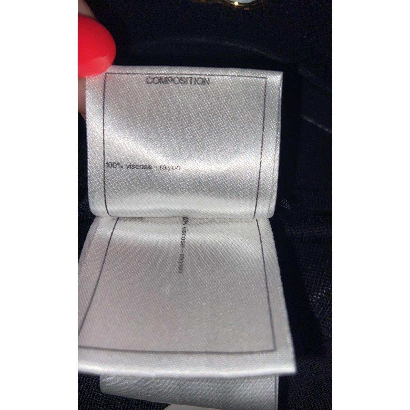Chanel Schwarzes gestricktes Midikleid Sz.38 im Angebot 1