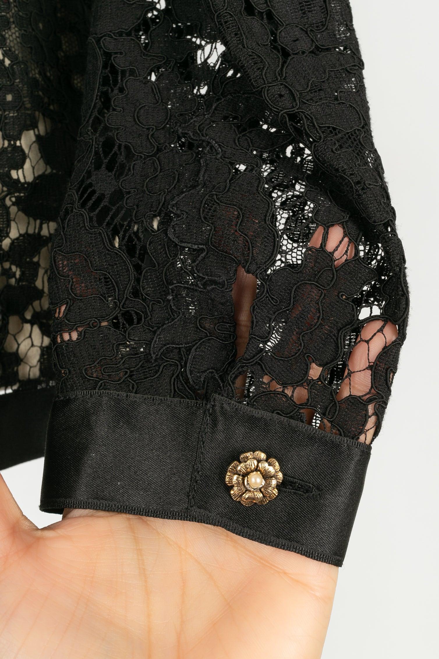 Chanel Black Lace and Silk Set For Sale 10