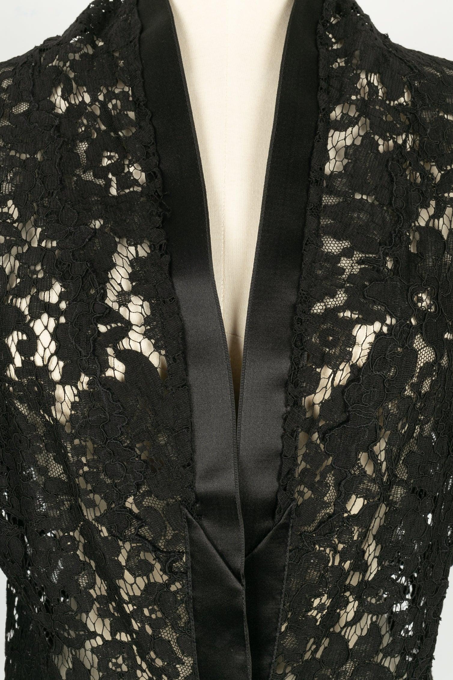 Chanel Black Lace and Silk Set For Sale 11