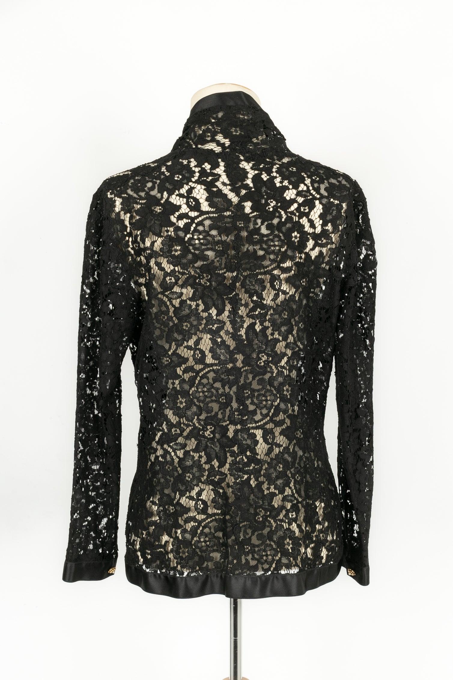 Chanel Black Lace and Silk Set For Sale 5