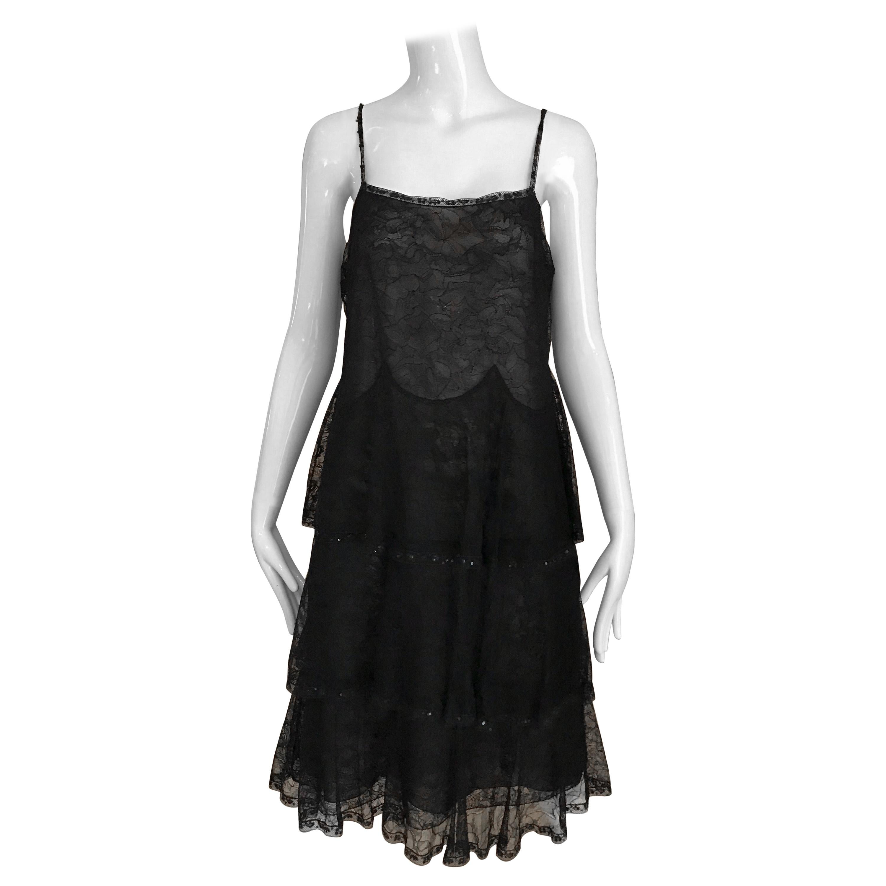 Nwt Chanel 09P 2009 Spring Black Pleated Dress FR 40 US 4/6