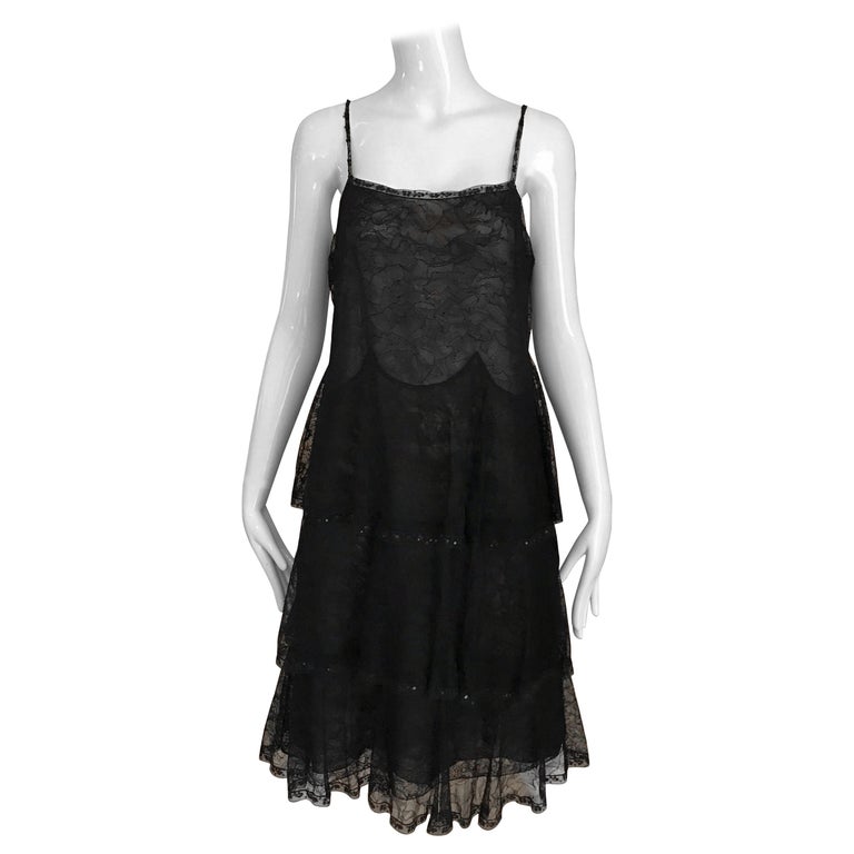 Chanel Black Lace Cocktail Dress