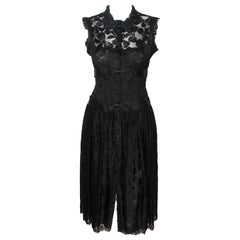 Chanel Black Lace Evening Dress 2005 Fall Season With Button Down Front Closure