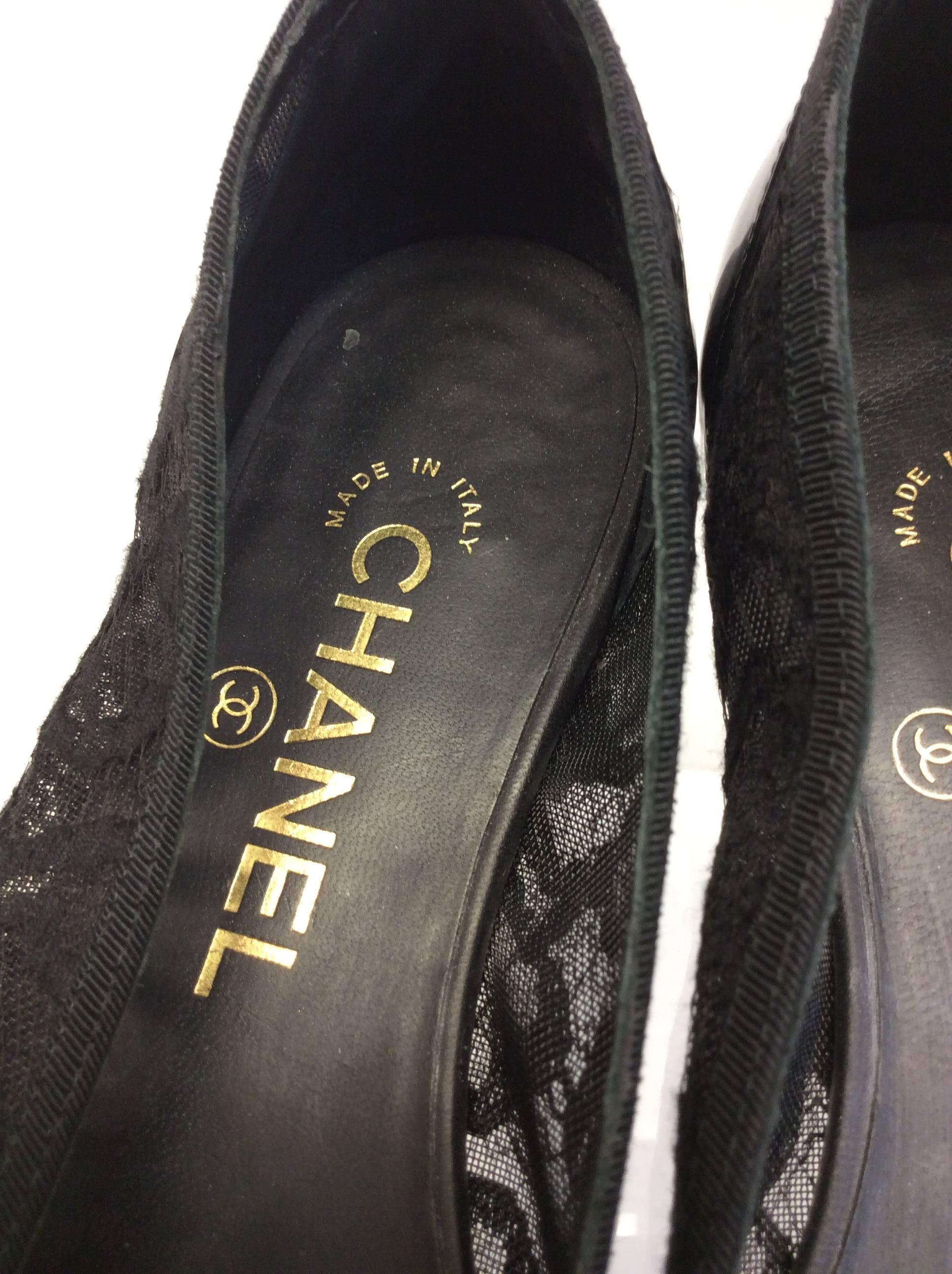 Chanel Black Lace Flats For Sale 3
