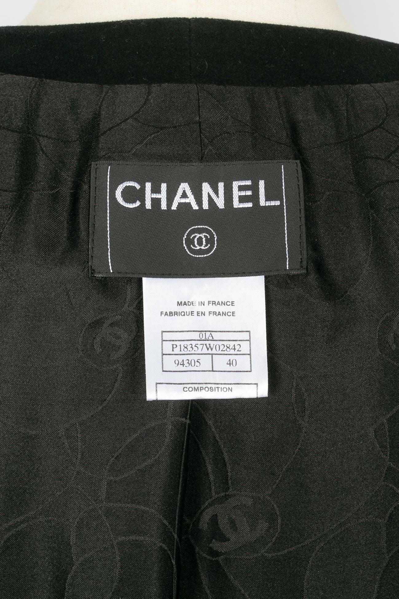 Chanel Black Lace Jacket Embroidered with Blue and Silver Sequins, 2001  For Sale 6