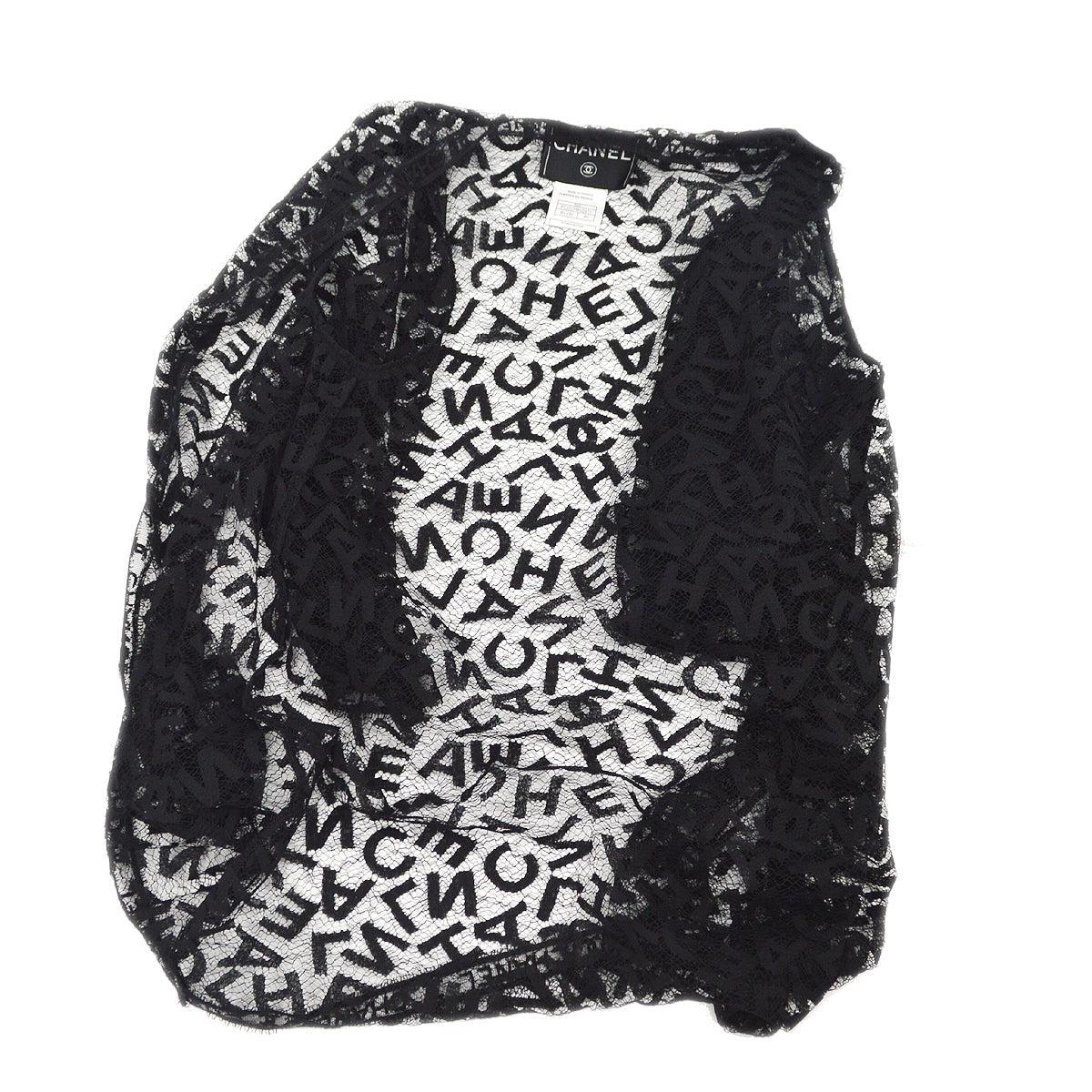 CHANEL Schwarzes Spitzen-Logo aus Baumwoll- Nylon-Mischung für den Strand  Damen im Angebot