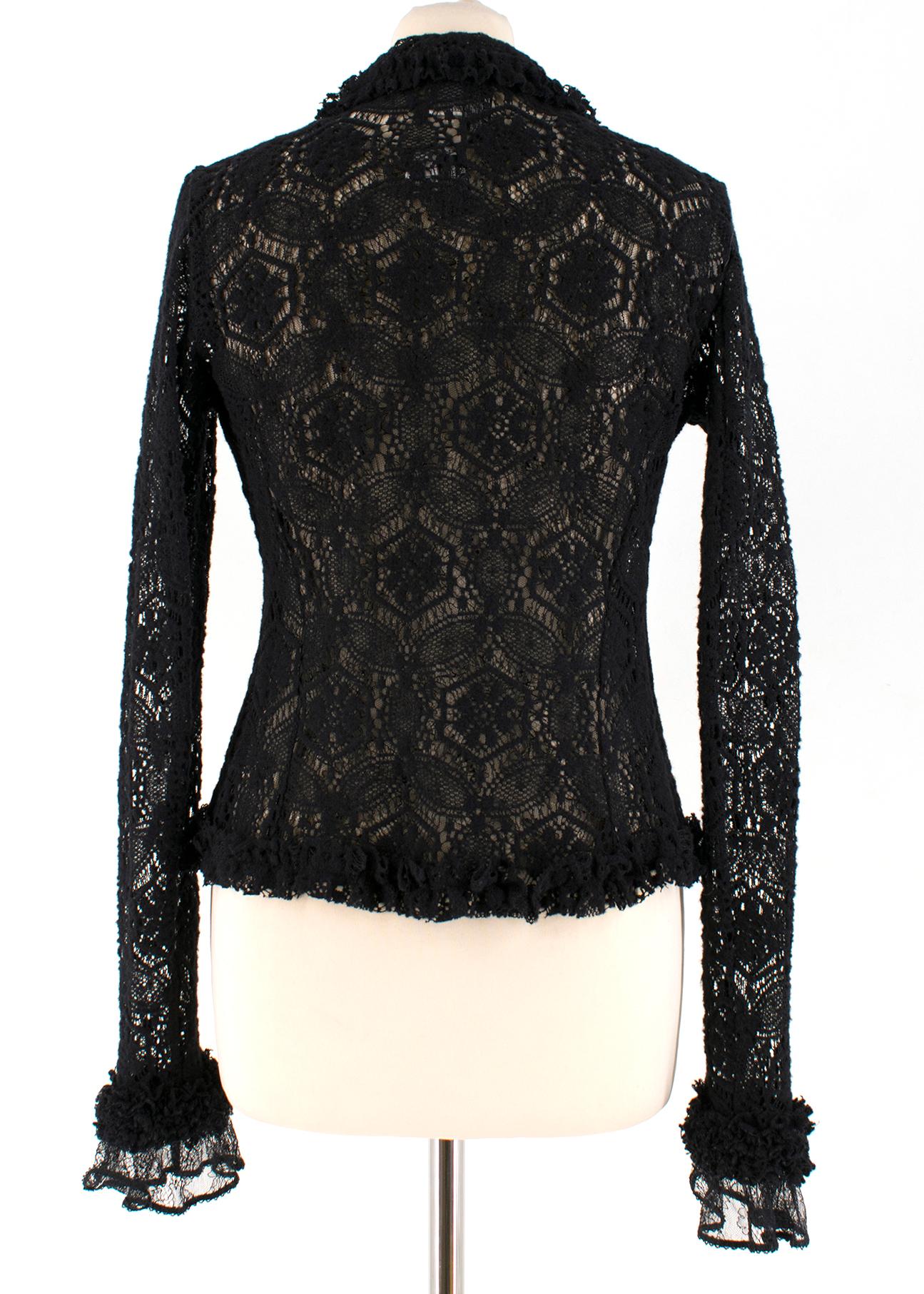 Chanel Black Laced Vest Top & Cardigan Set  FR 38 In Excellent Condition In London, GB