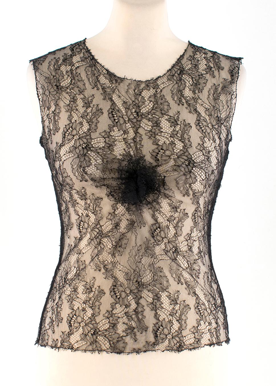 Chanel Black Laced Vest Top & Cardigan Set  FR 38 1
