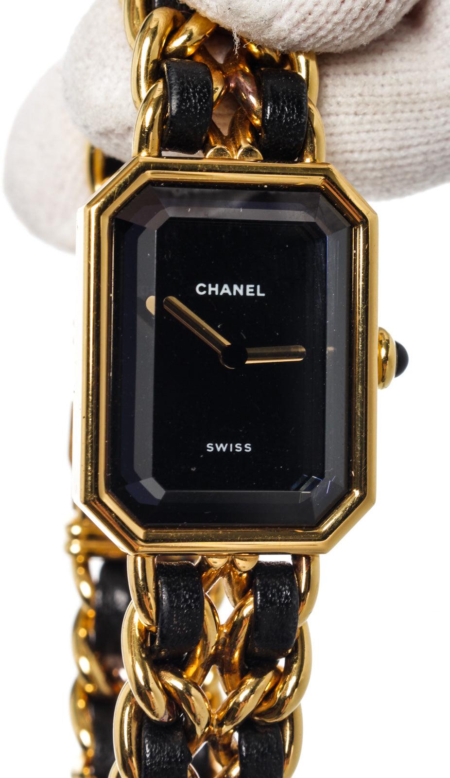 chanel black and gold watch