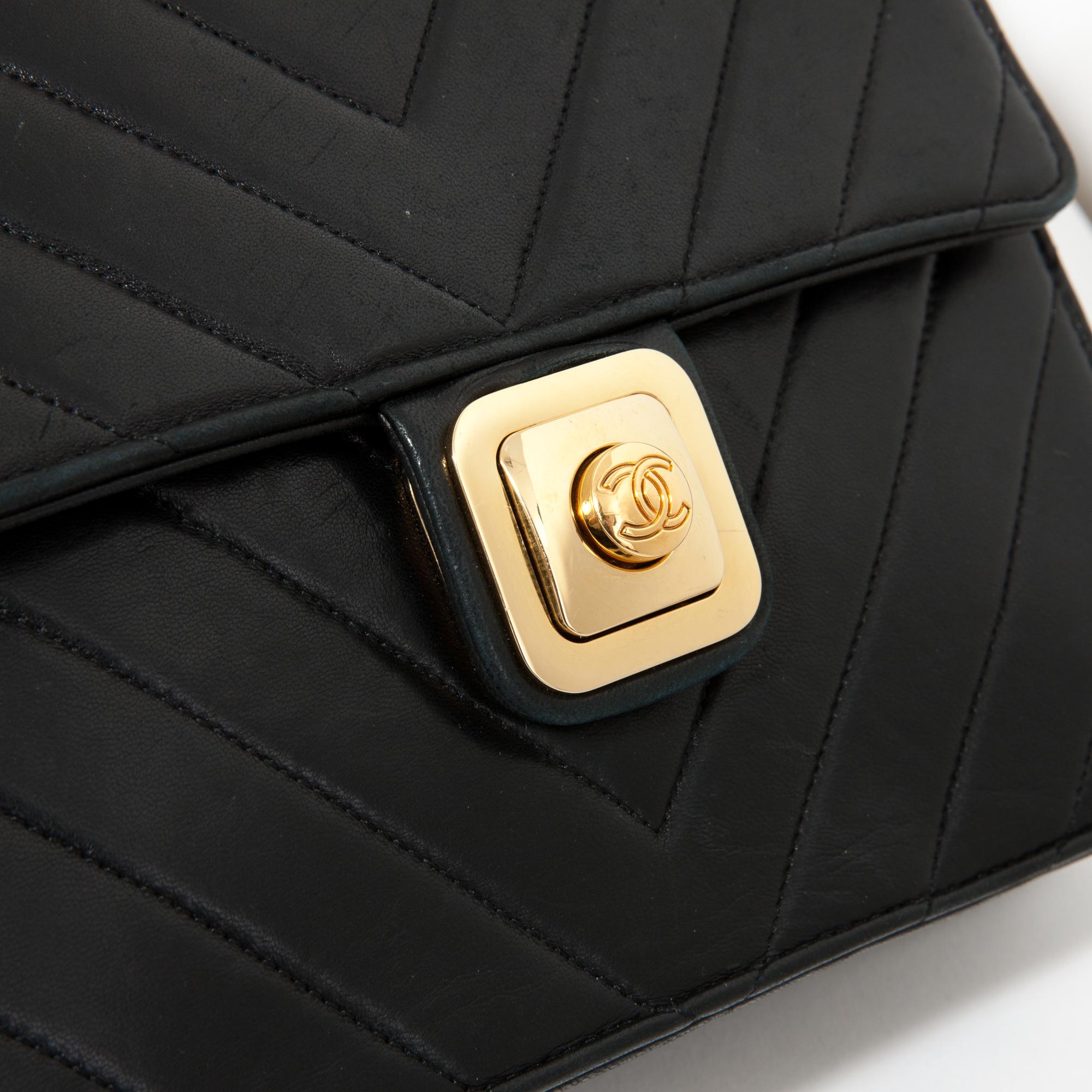 Women's Chanel Black Lamb Leather Bag