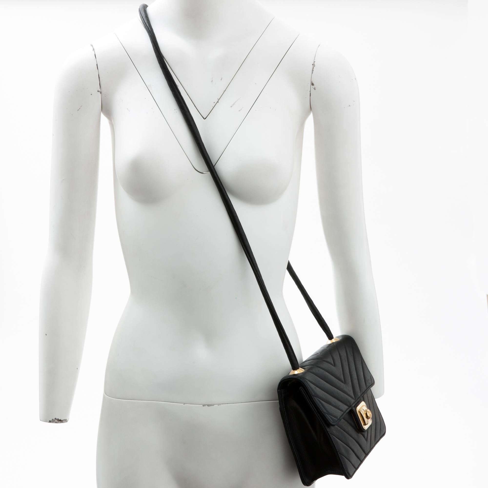 Chanel Black Lamb Leather Bag 4
