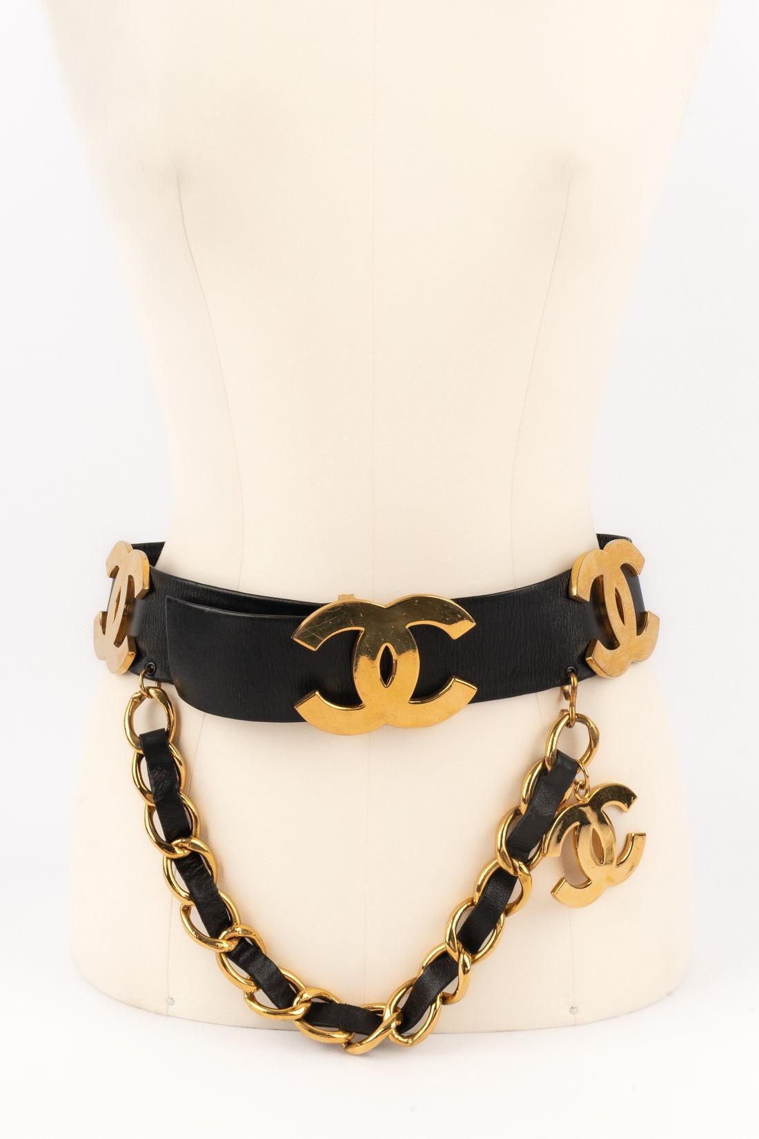 Chanel Black Lamb Leather Belt, 1992 In Good Condition For Sale In SAINT-OUEN-SUR-SEINE, FR