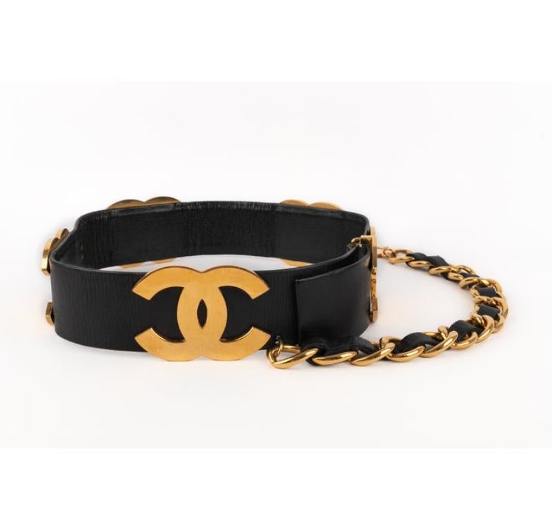 Chanel Black Lamb Leather Belt, 1992 For Sale 1