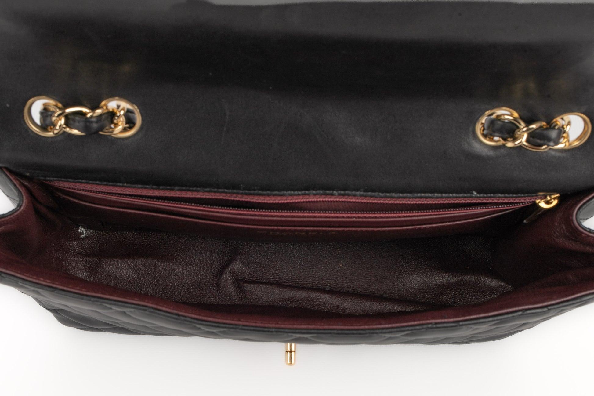 Chanel Black Lamb Leather Classic Bag For Sale 7
