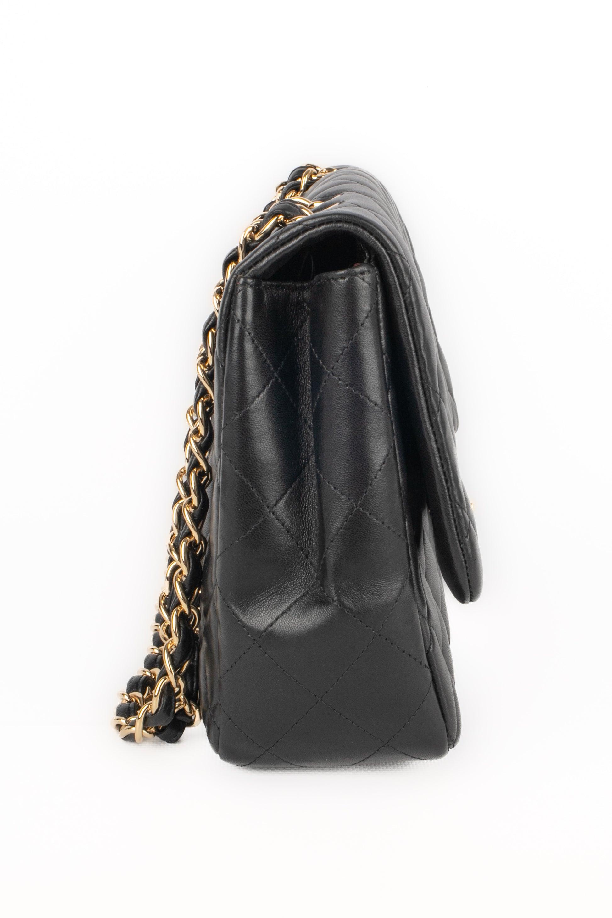 Chanel Black Lamb Leather Classic Bag For Sale 1