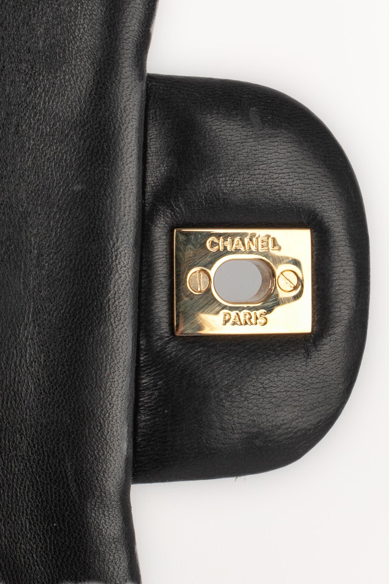 Chanel Black Lamb Leather Classic Bag For Sale 4