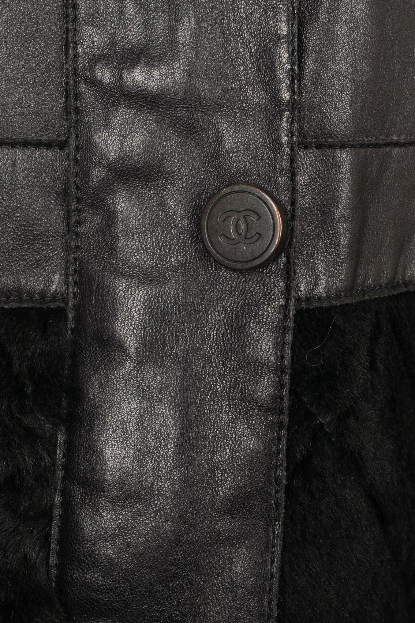 Chanel Black Lamb Leather Jacket, 2010 For Sale 4