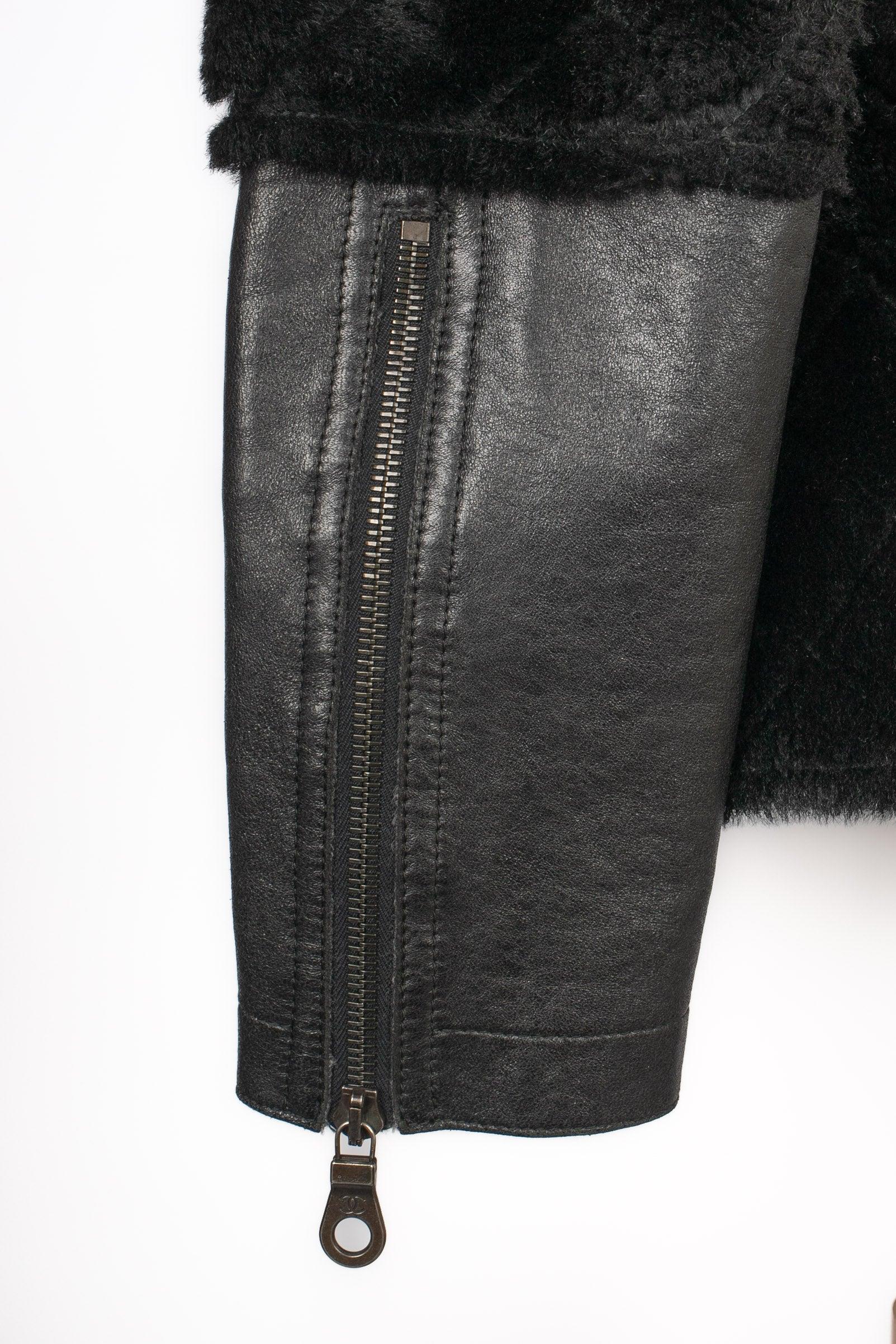 Chanel Black Lamb Leather Jacket, 2010 For Sale 6