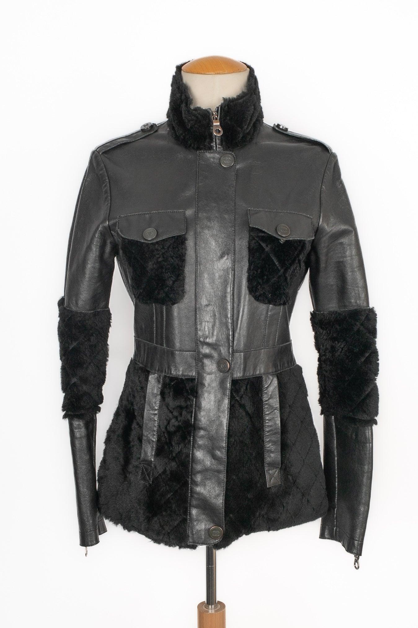 Chaqueta Chanel de piel de cordero negra, 2010