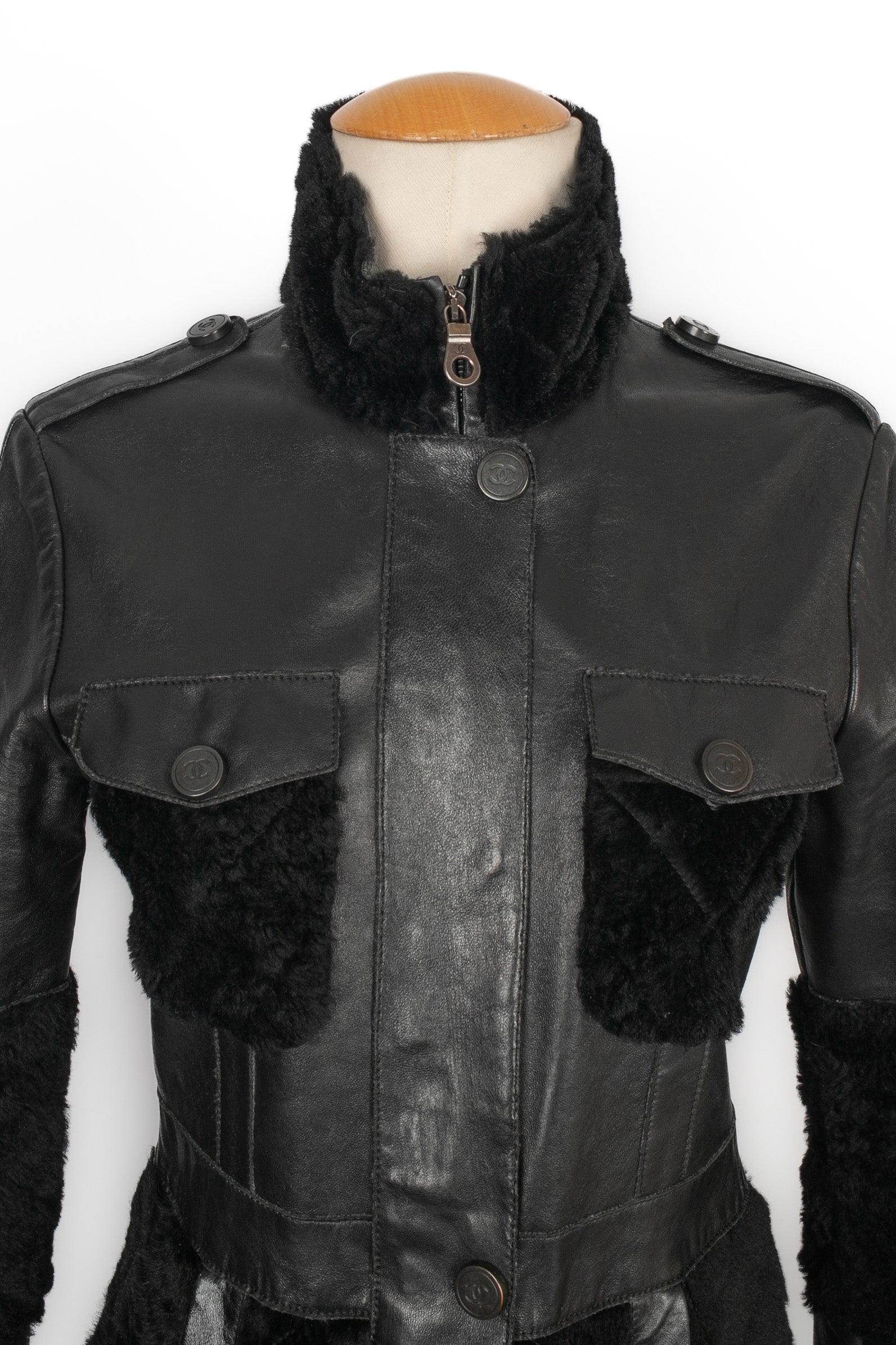 Chanel Black Lamb Leather Jacket, 2010 For Sale 1
