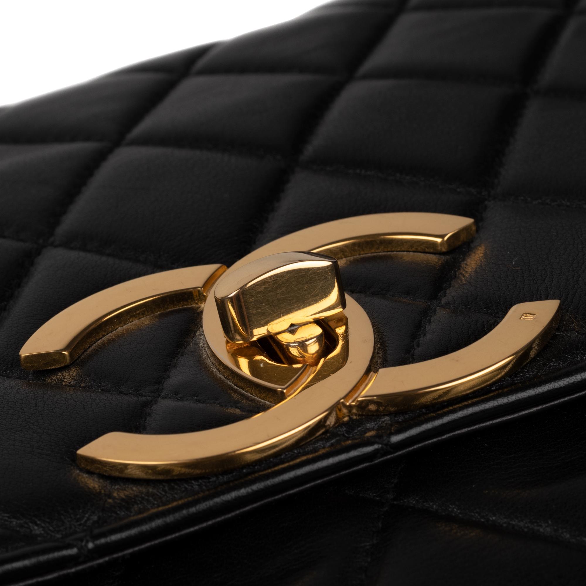 Chanel Black Lamb Skin Leather Briefcase In Good Condition In Paris, IDF