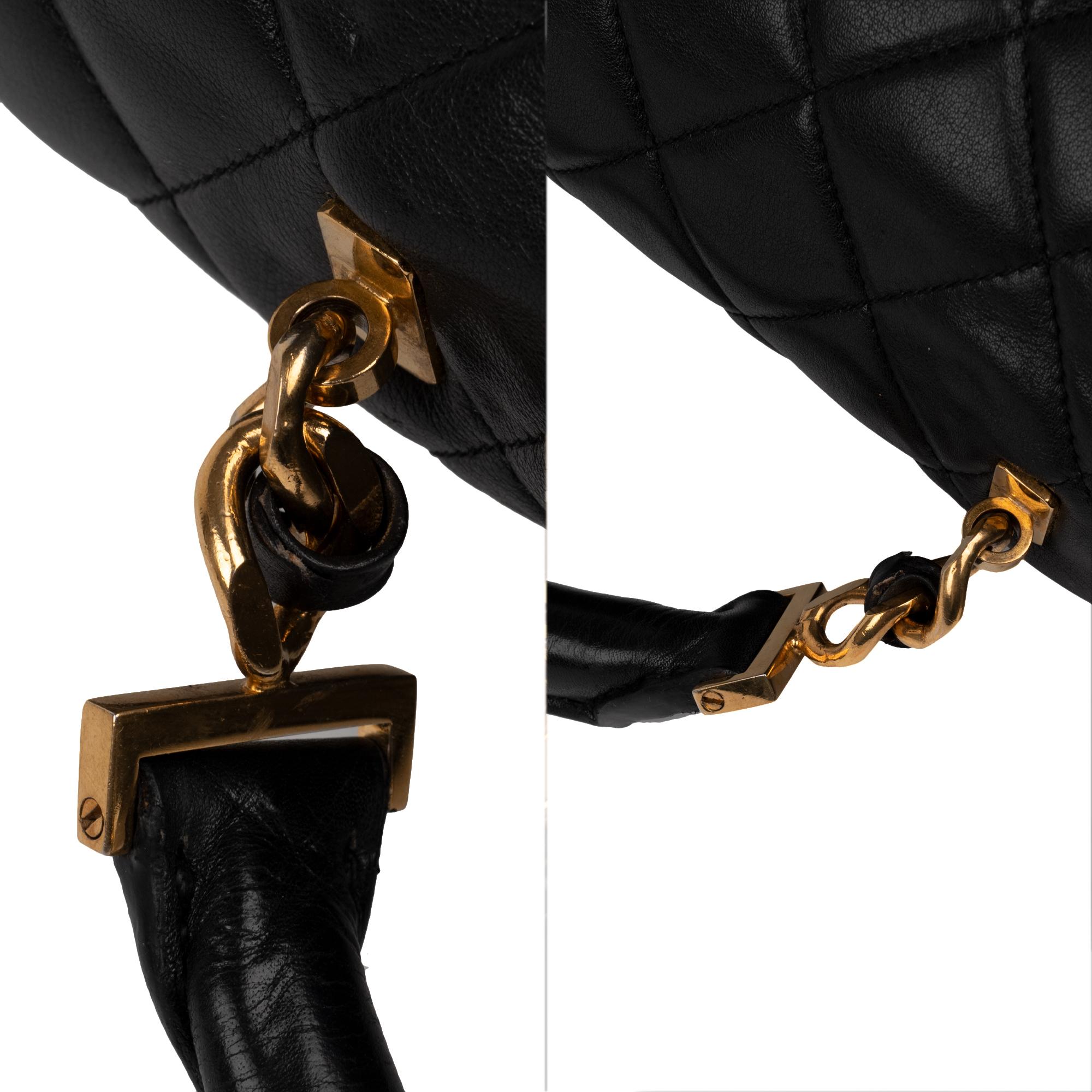 Women's Chanel Black Lamb Skin Leather Briefcase