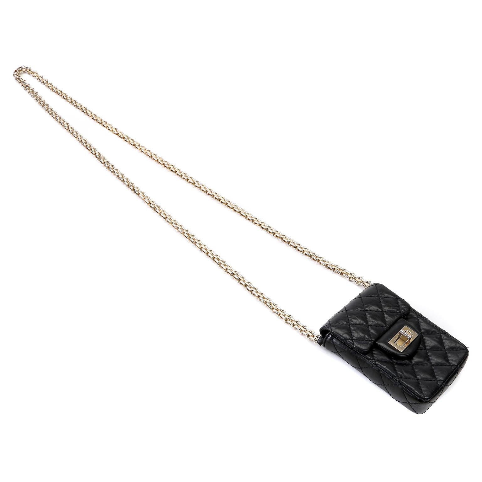 Chanel Black Lambskin 2.55 Reissue Phone Bag 6