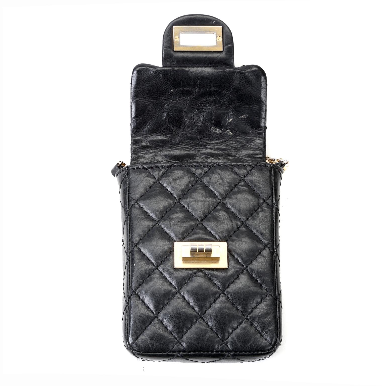 Chanel Black Lambskin 2.55 Reissue Phone Bag 7