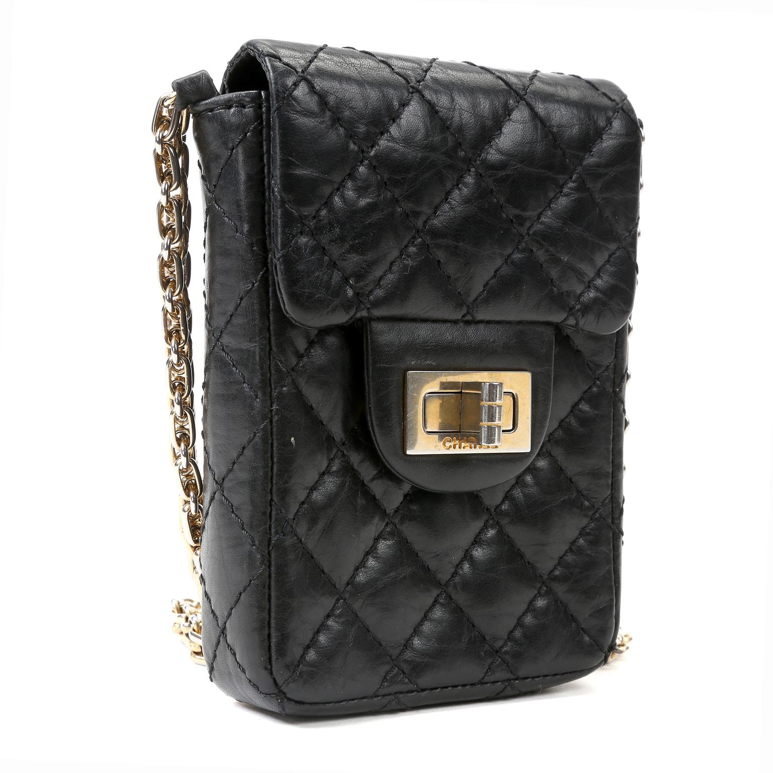 Chanel Black Lambskin 2.55 Reissue Phone Bag 3