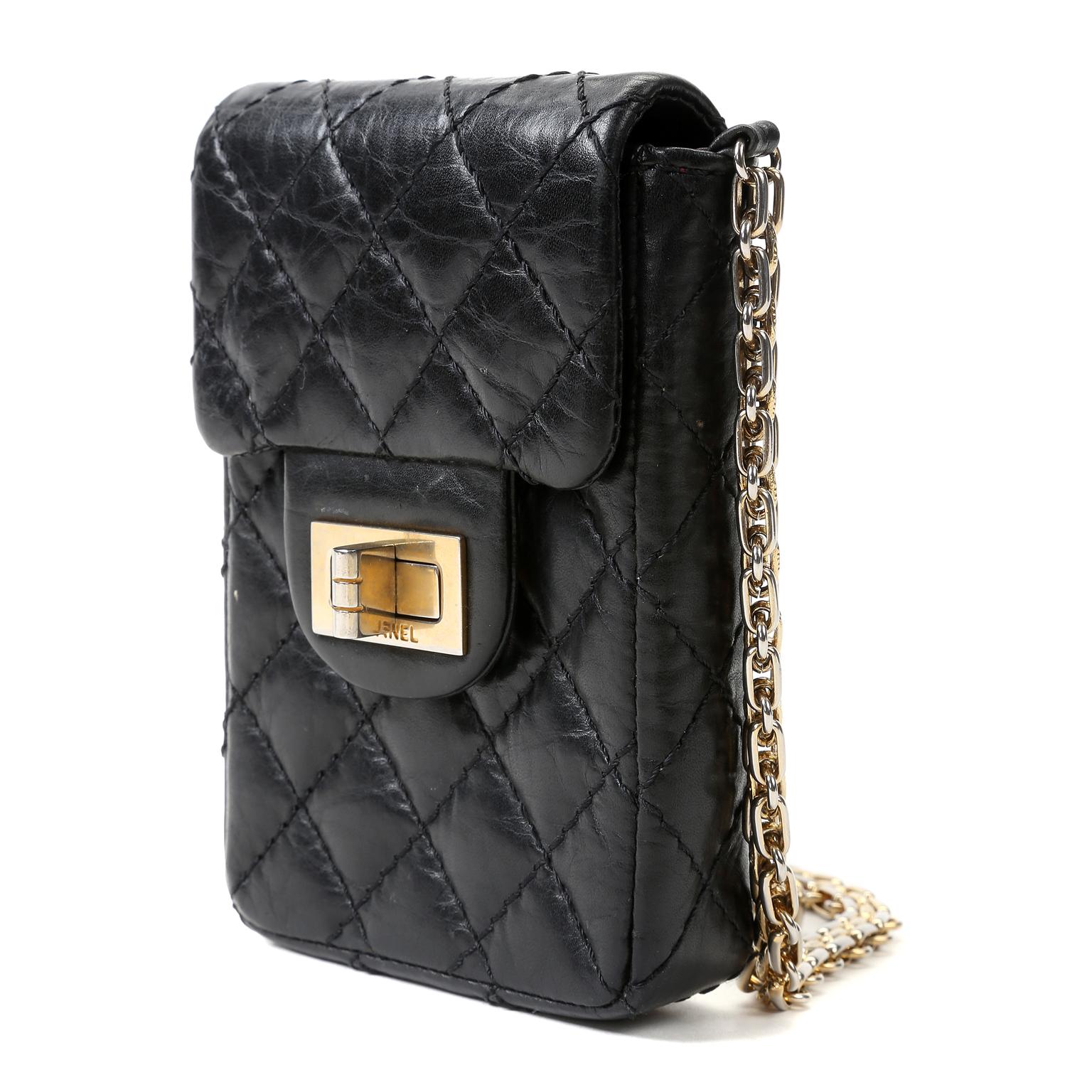 Chanel Black Lambskin 2.55 Reissue Phone Bag 4