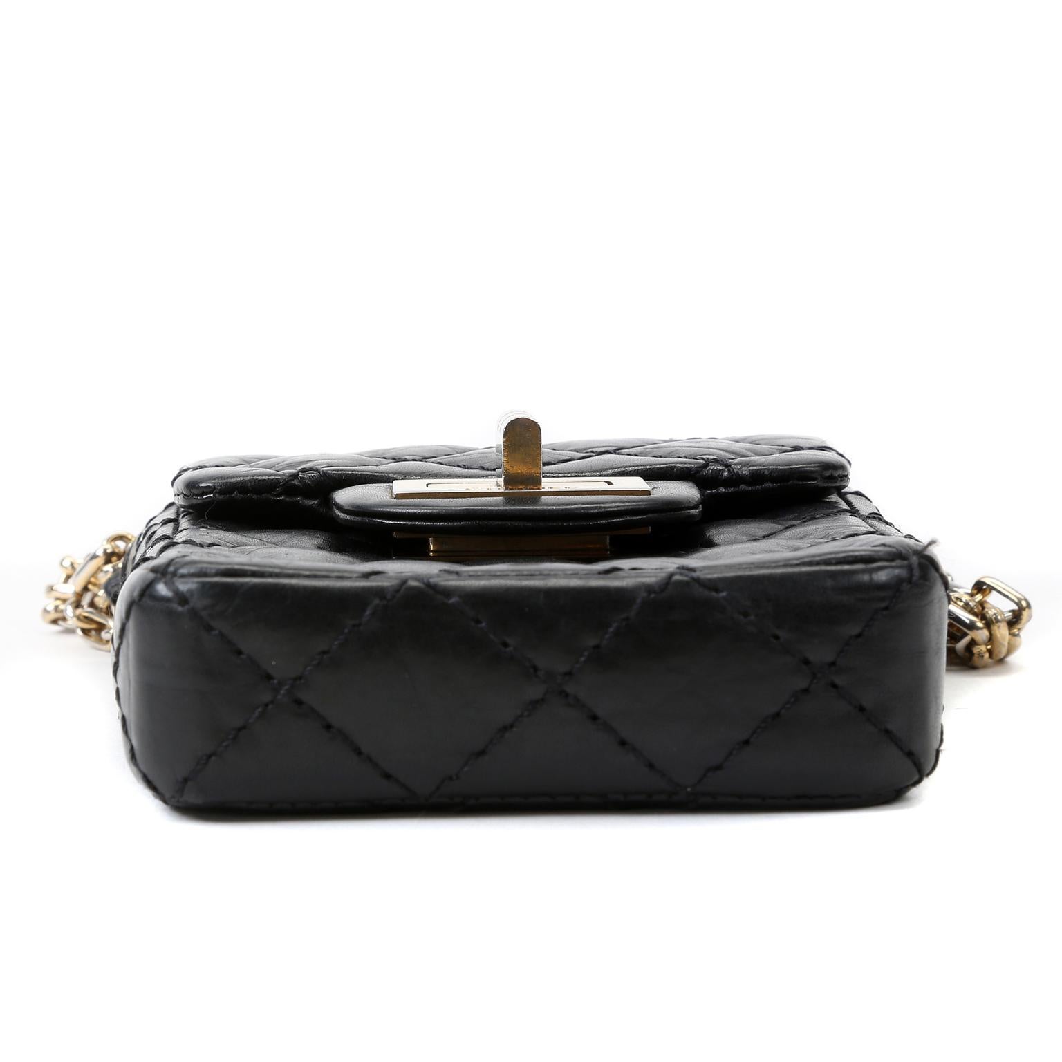 Chanel Black Lambskin 2.55 Reissue Phone Bag 5