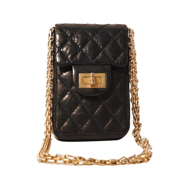 Chanel Black Lambskin 2.55 Reissue Phone Bag